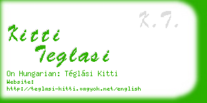 kitti teglasi business card